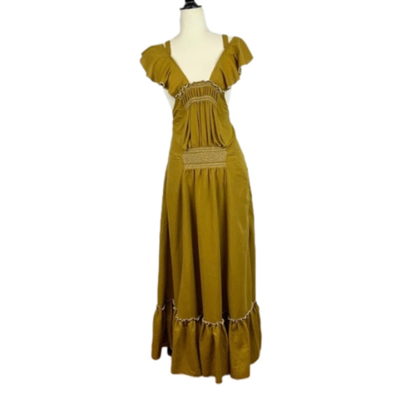 NWT FREE PEOPLE LINEN DRESS, SIZE LARGE - Picture 1 of 10